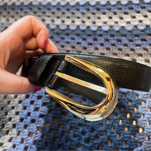 Elegant Black Croc Vintage Liz Claiborne Belt
